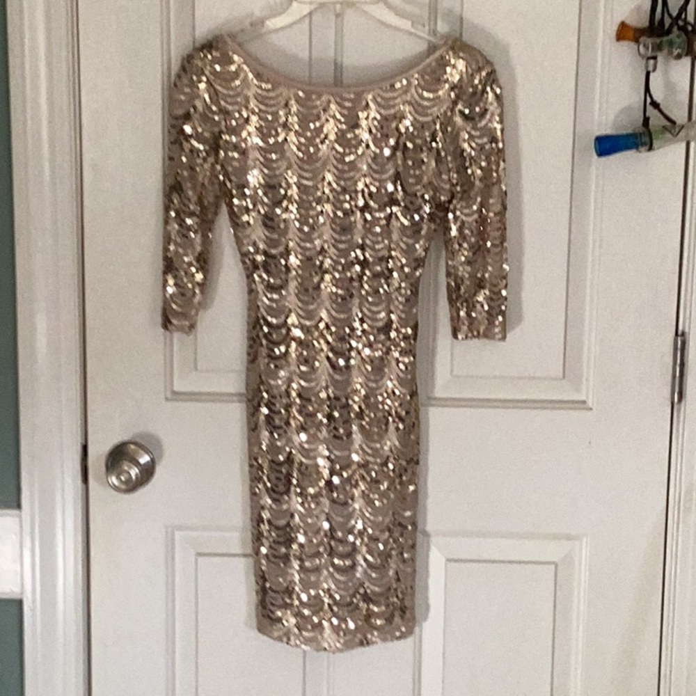 Prom Dress tan with Sequins Size S